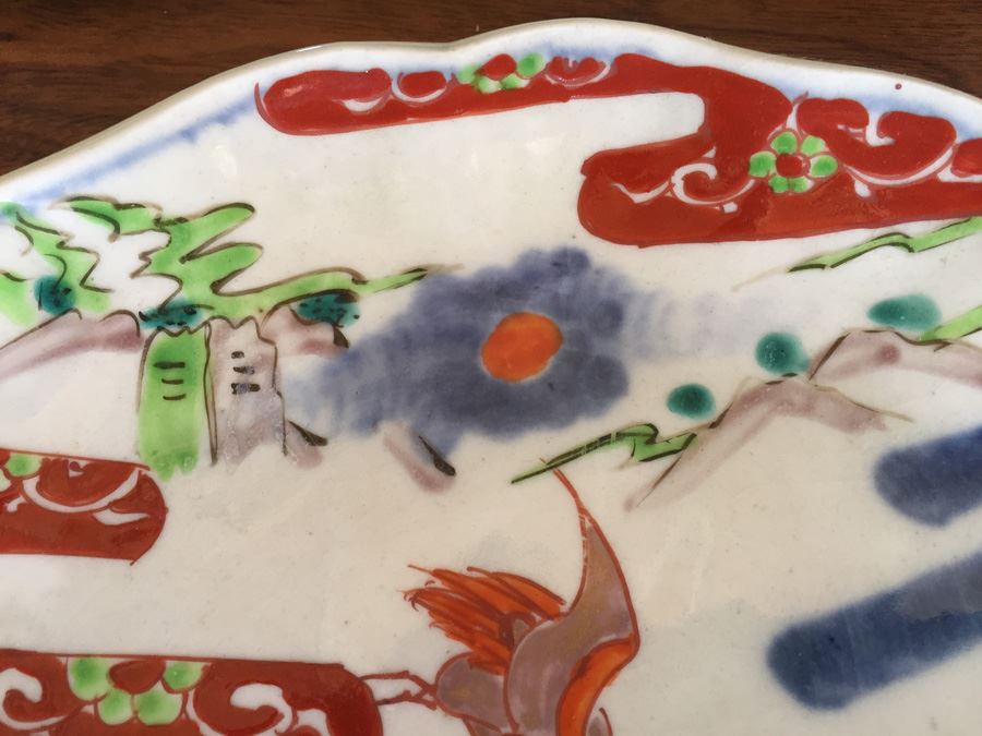 Set Of Five Vintage Asian Plates [Photo 4]