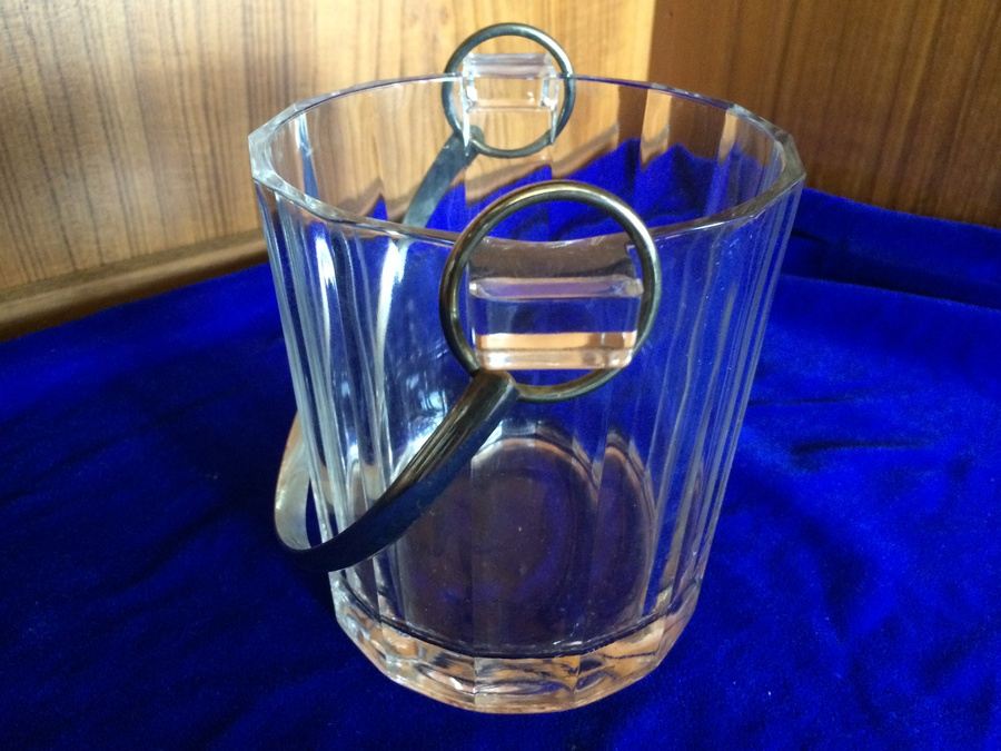 Italian Glass Ice Bucket with Metal Handle [Photo 3]