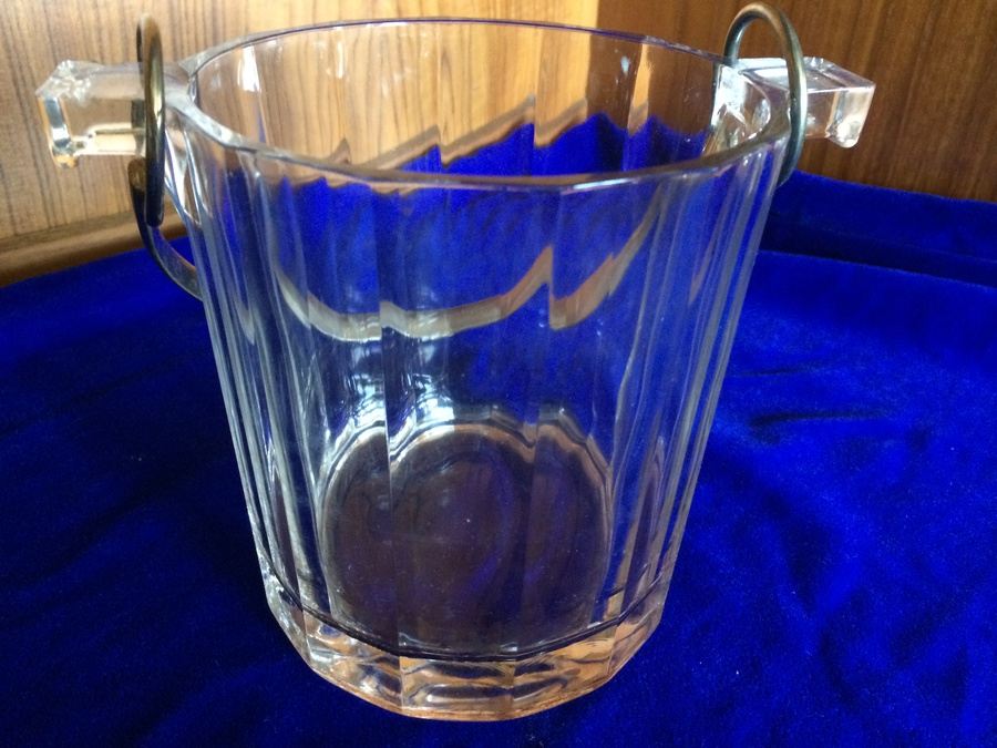 Italian Glass Ice Bucket with Metal Handle [Photo 2]