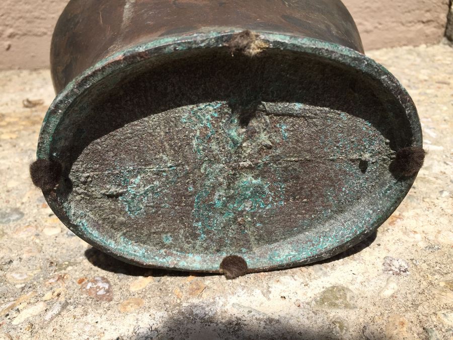 Impressive Bronze Asian HEAVY Vase Jar With Foo Dog On Lid Beautiful Patina [Photo 20]