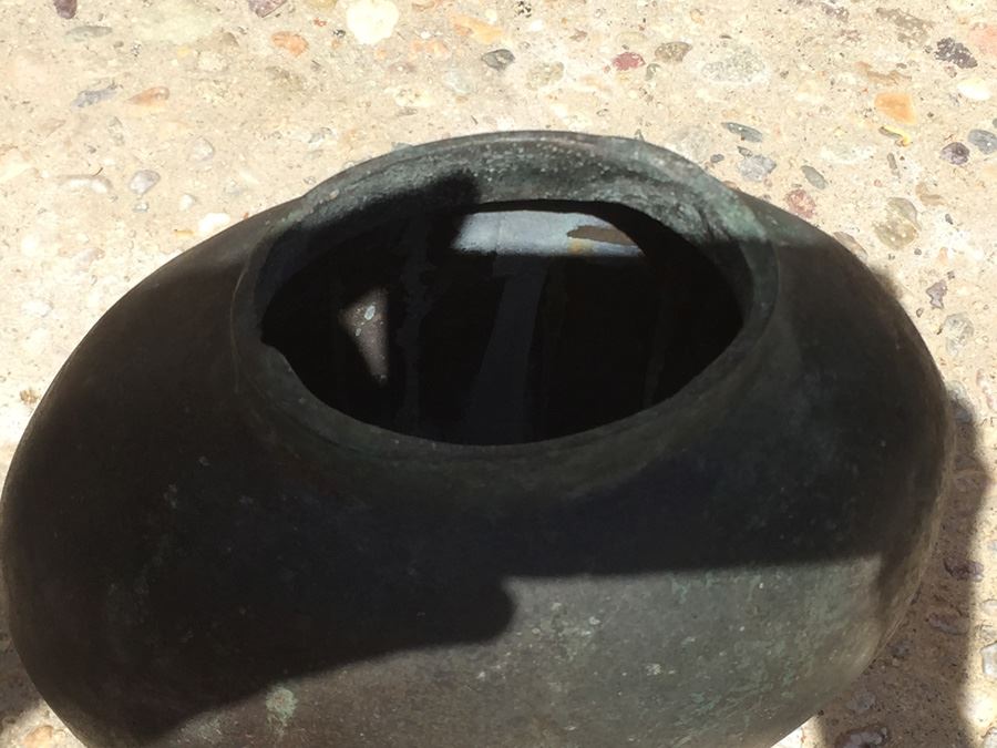 Impressive Bronze Asian HEAVY Vase Jar With Foo Dog On Lid Beautiful Patina [Photo 15]