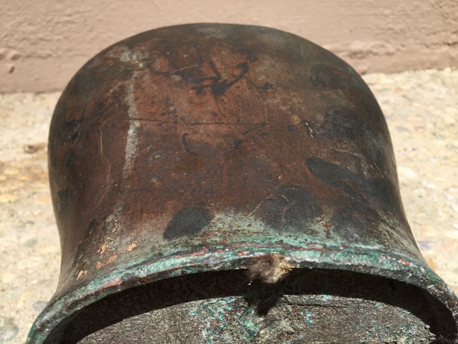 Impressive Bronze Asian HEAVY Vase Jar With Foo Dog On Lid Beautiful Patina [Photo 21]