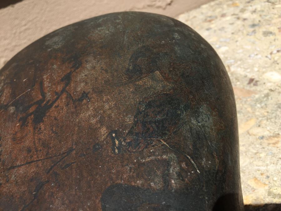 Impressive Bronze Asian HEAVY Vase Jar With Foo Dog On Lid Beautiful Patina [Photo 24]