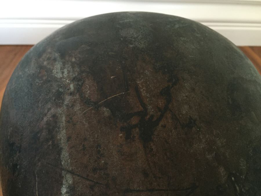 Impressive Bronze Asian HEAVY Vase Jar With Foo Dog On Lid Beautiful Patina [Photo 40]