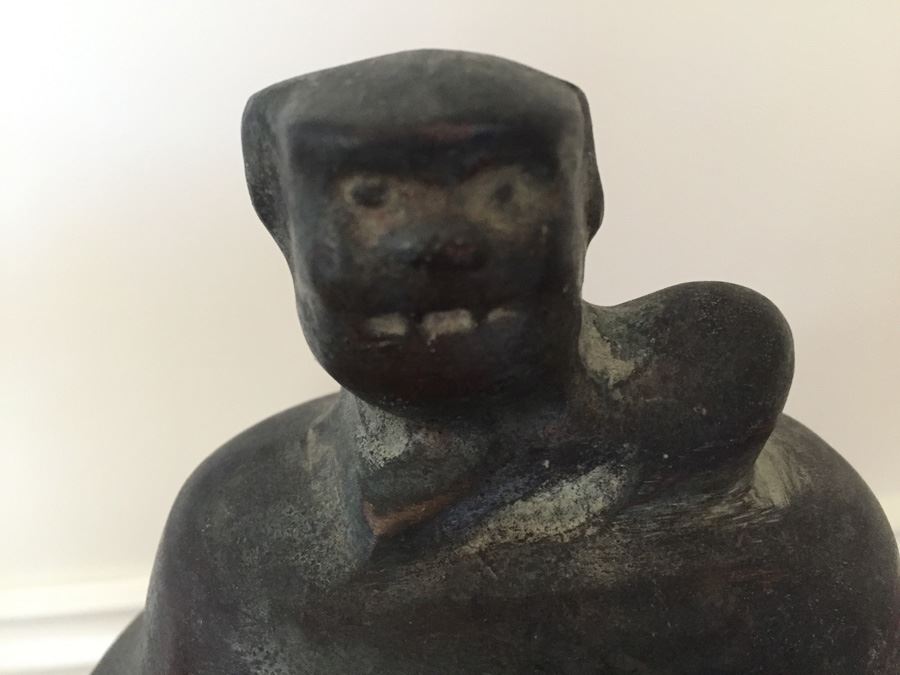 Impressive Bronze Asian HEAVY Vase Jar With Foo Dog On Lid Beautiful Patina [Photo 27]