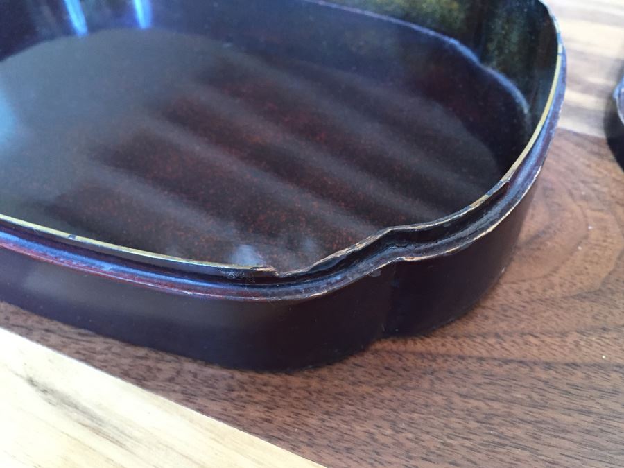 Vintage Lacquer Asian Box With Inlaid Bird And Flowers [Photo 12]