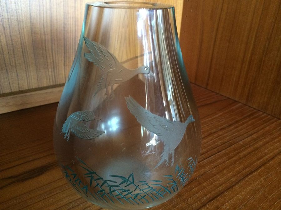 Heavy Signed Glass Vase [Photo 1]
