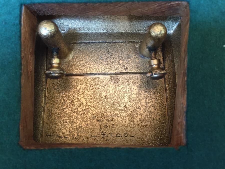 Antique Extremely Rare Tiffany Studios New York Gilt-Bronze Venetian Ermine Mink Pattern Desk Calendar Holder Flip Calendar Circa 1900 #1662 [Photo 14]