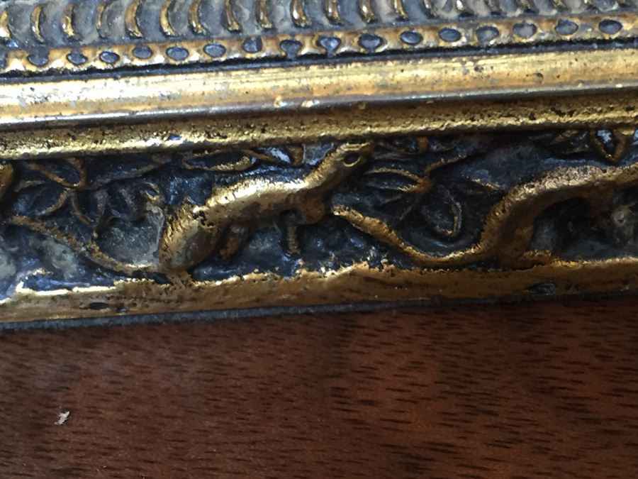 Antique Extremely Rare Tiffany Studios New York Gilt-Bronze Venetian Ermine Mink Pattern Desk Calendar Holder Flip Calendar Circa 1900 #1662 [Photo 8]