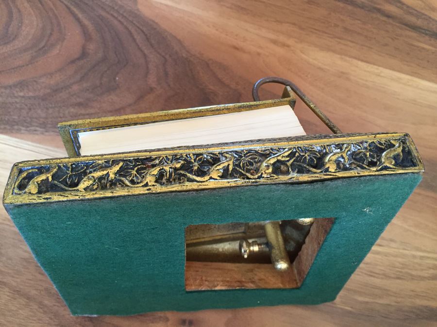 Antique Extremely Rare Tiffany Studios New York Gilt-Bronze Venetian Ermine Mink Pattern Desk Calendar Holder Flip Calendar Circa 1900 #1662 [Photo 16]