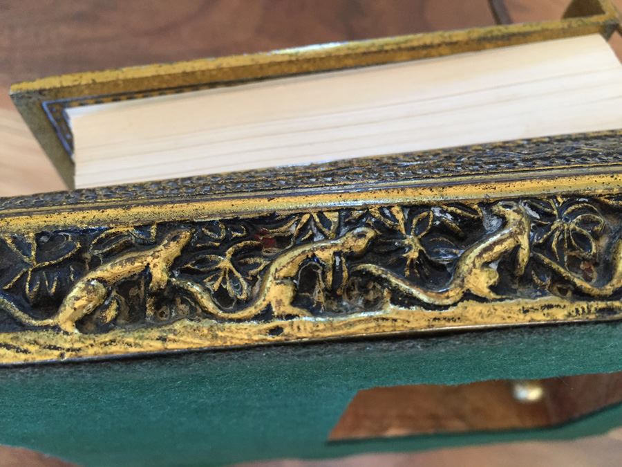 Antique Extremely Rare Tiffany Studios New York Gilt-Bronze Venetian Ermine Mink Pattern Desk Calendar Holder Flip Calendar Circa 1900 #1662 [Photo 17]