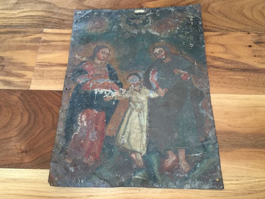 Old Religious Painting On Metal