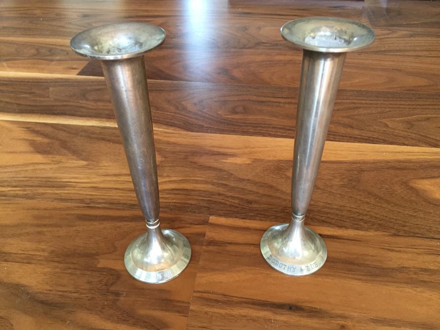 Pair Of Silverplate Vases [Photo 1]
