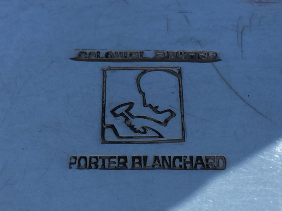 Porter Blanchard Six Piece Hammered Pewter And Wicker Coffee Tea Service Estimate $1,000+ [Photo 11]