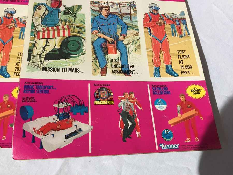 The Six Million Dollar Man Bionic Adventure Test Flight At 75,000 Feet Set New On Card Vintage 1976 [Photo 16]