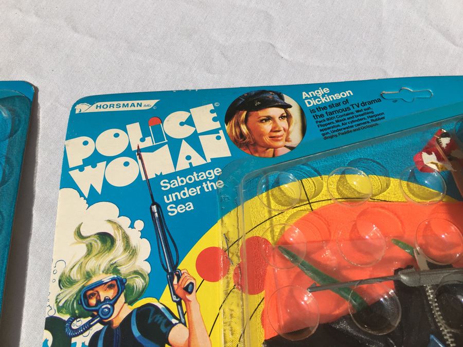 Police Woman Angie Dickinson Undercover Mission And Sabotage Under The Sea Set Horsman New On Card 