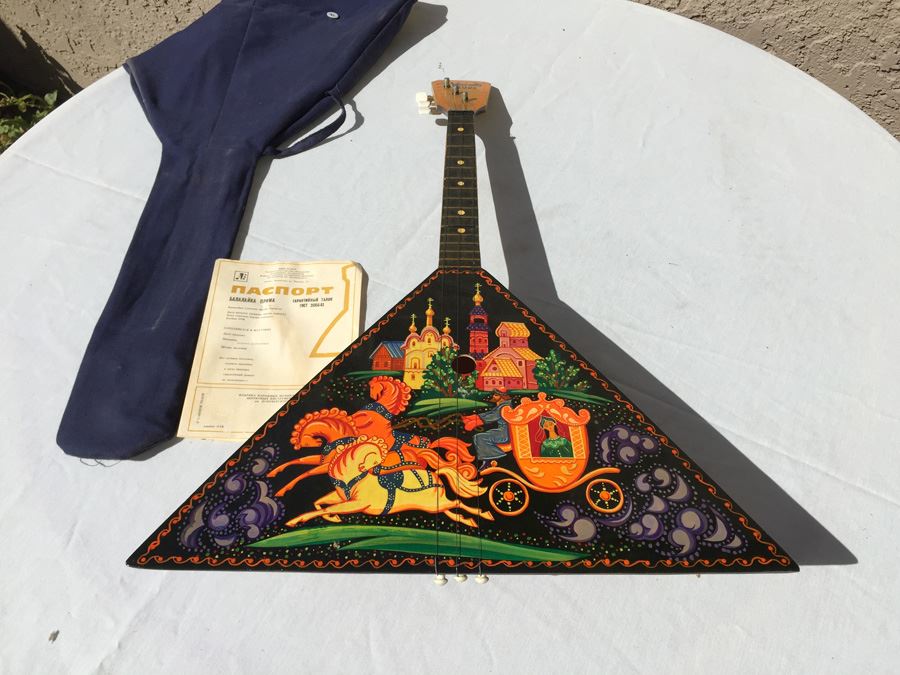 Russian Stringed Instrument Guitar New In Case Mockba 1994 [Photo 9]