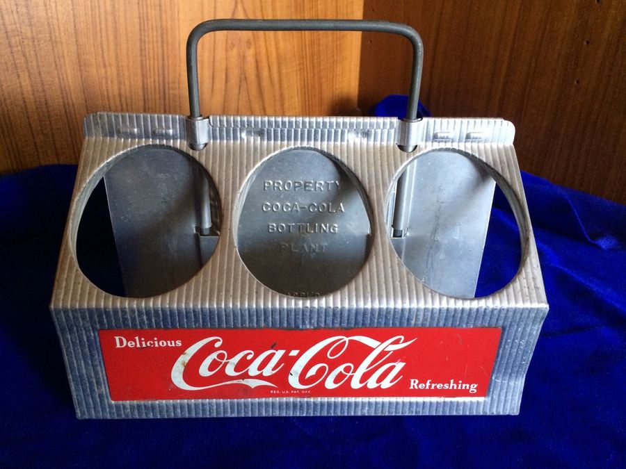 1950's Vintage Aluminum Coca-Cola Coke Six Pack Carrier Caddy