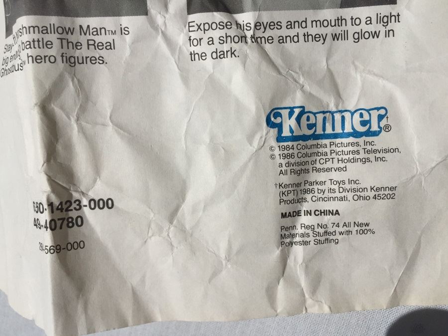 Ghostbusters Stay Puft Marshmallow Man Plush Toy Kenner 1986 [Photo 3]