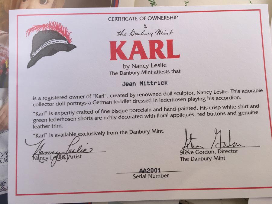 Danbury Mint Karl By Nancy Leslie Doll New In Box [Photo 4]