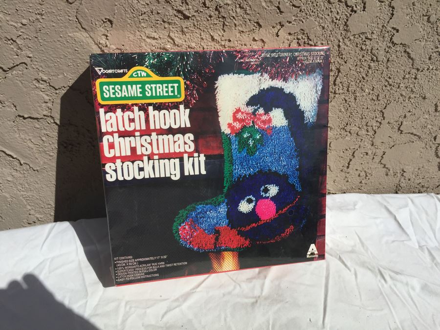 Sesame Street Latch Hook Christmas Stocking Kit New In Box
