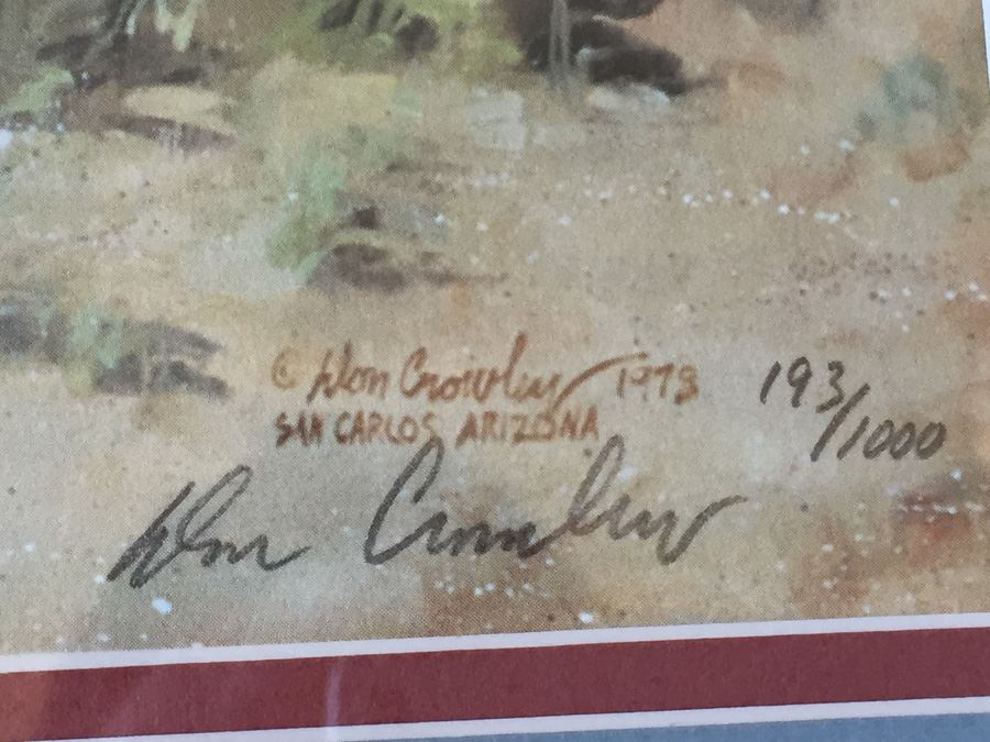 Don Crowley Signed Limited Edition Print Of Native American Woman 193/1000 1978 San Carlos, Arizona [Photo 3]