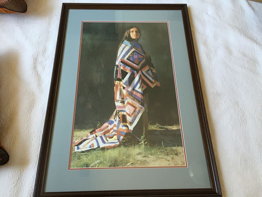 Don Crowley Signed Limited Edition Print Of Native American Woman 193/1000 1978 San Carlos, Arizona [Photo 2]