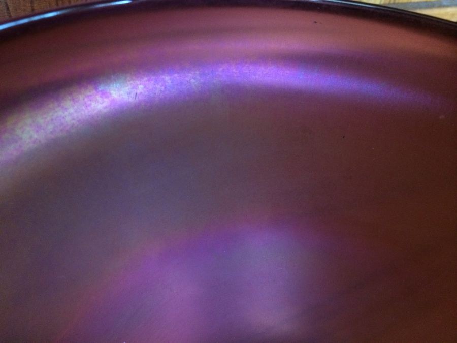Josh Simpson Amethyst Iridescent Art Glass Signed Bowl [Photo 4]