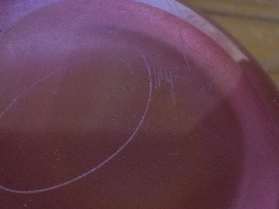 Josh Simpson Amethyst Iridescent Art Glass Signed Bowl [Photo 5]