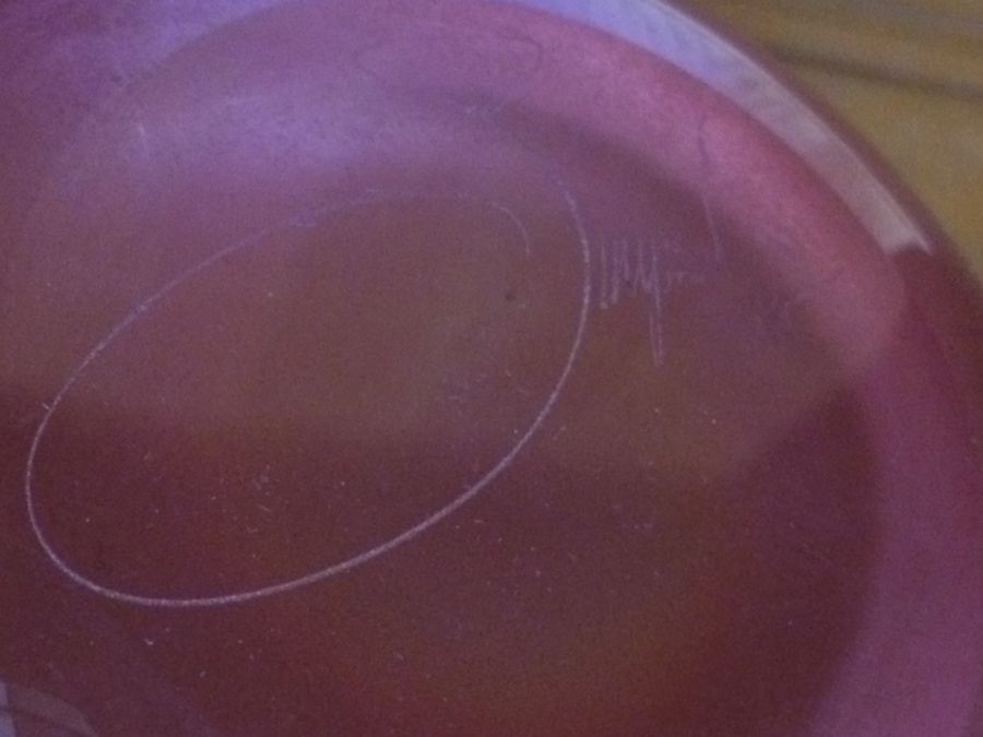 Josh Simpson Amethyst Iridescent Art Glass Signed Bowl [Photo 6]