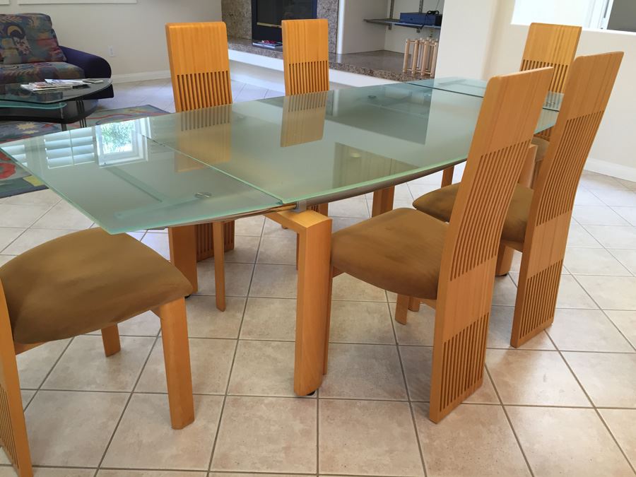 Modernist Designer Table With Six Chairs In Excellent Condition Purchased From Lawrance Furniture [Photo 3]