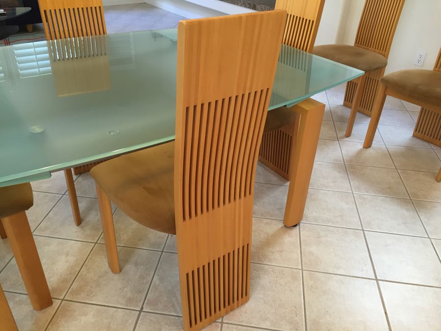 Modernist Designer Table With Six Chairs In Excellent Condition Purchased From Lawrance Furniture [Photo 2]