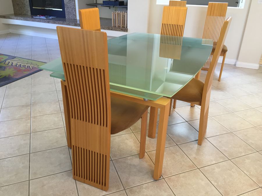 Modernist Designer Table With Six Chairs In Excellent Condition Purchased From Lawrance Furniture [Photo 4]