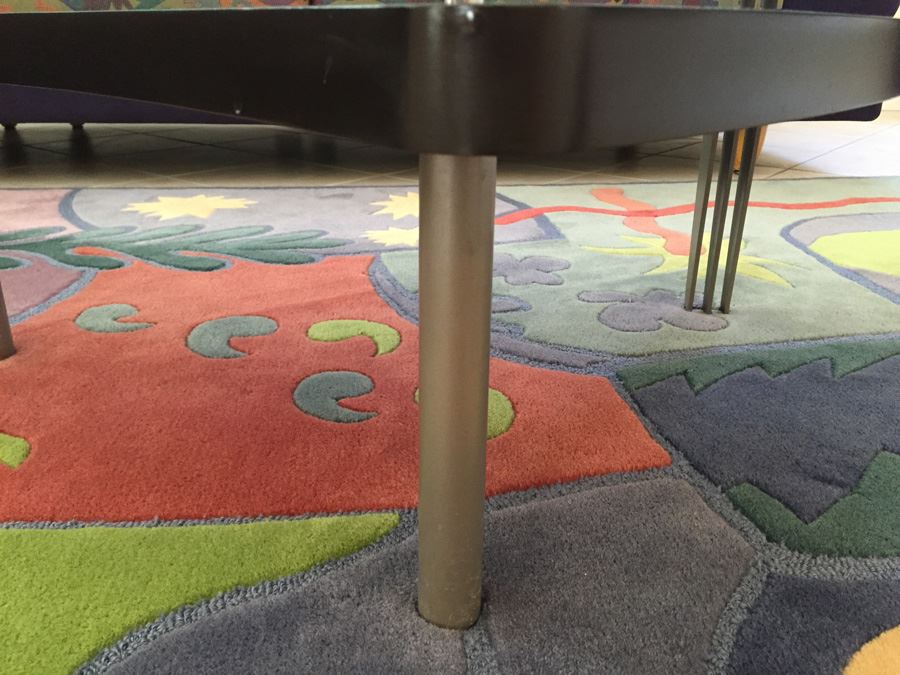 Modernist Glass Top Three-Tier Coffee Table With Metal Legs Purchased From Lawrance Furniture [Photo 9]