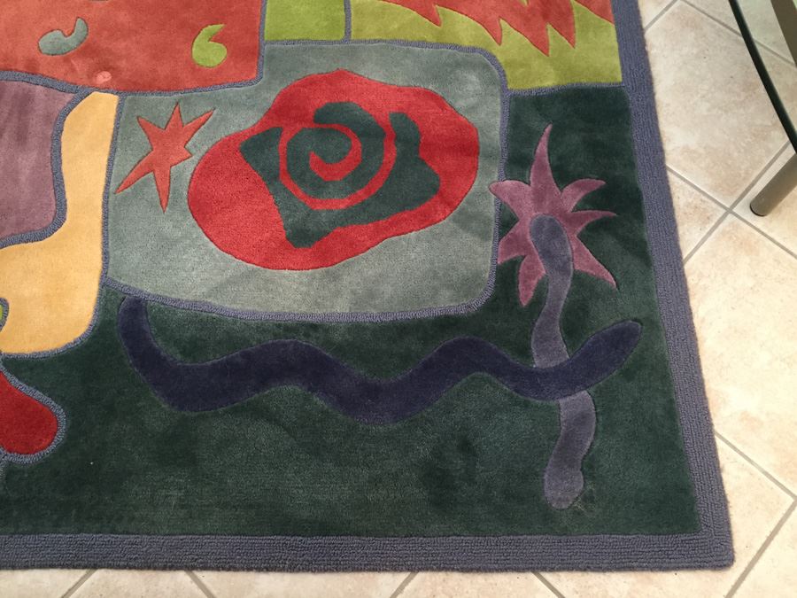 Dellarobbia Furniture Colorful Area Rug Matching Sectional Sofa 100% New Zealand Wool [Photo 4]