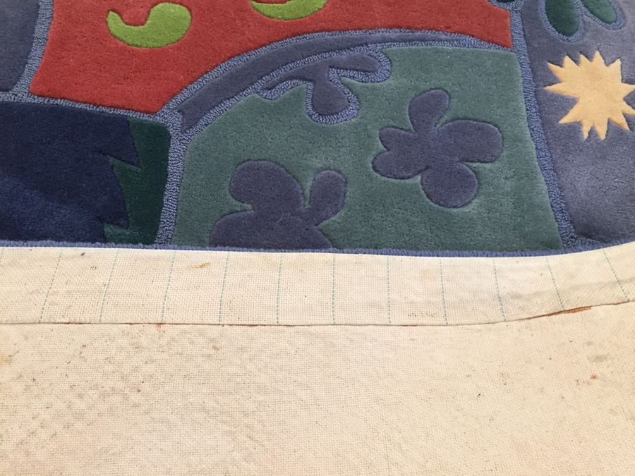 Dellarobbia Furniture Colorful Area Rug Matching Sectional Sofa 100% New Zealand Wool [Photo 10]