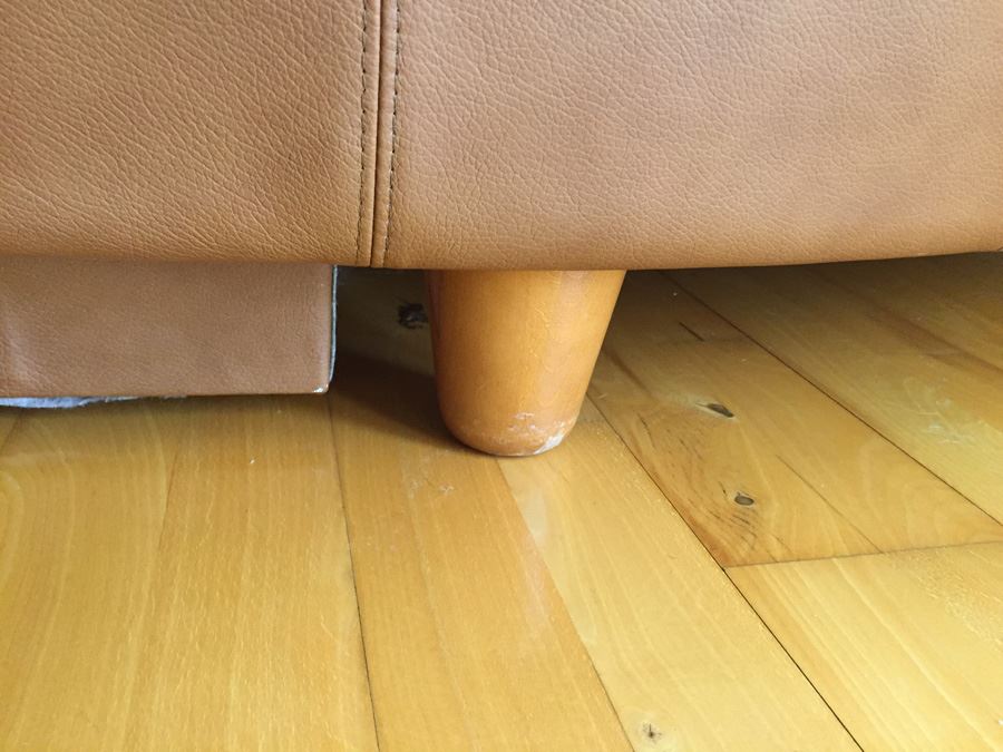 German Leather Schillig? Sectional Sofa One Side Pivots To Extend Out