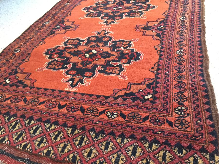 Hand Woven Wool Persian Area Rug Measures 52' x 31.5' [Photo 2]