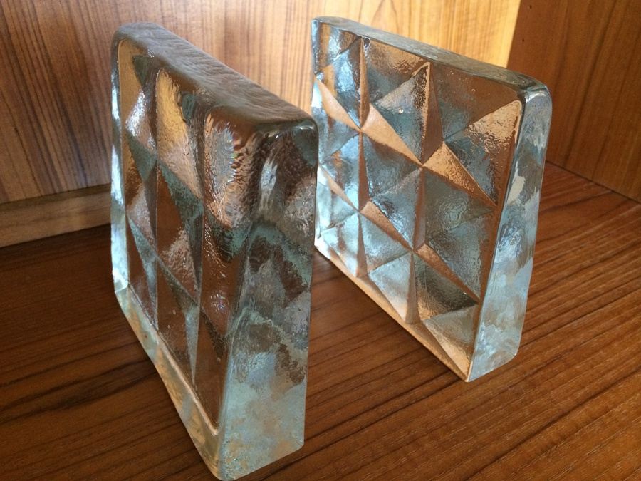 Blenko Glass Bookends [Photo 1]