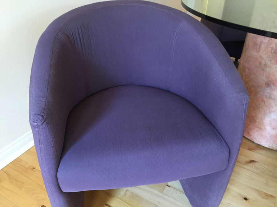 Designer Table And Four Purple Chairs With Pounded And Formed Mulberry Bark Pedestal By San Francisco Furniture Designer [Photo 13]