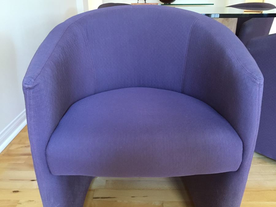 Designer Table And Four Purple Chairs With Pounded And Formed Mulberry Bark Pedestal By San Francisco Furniture Designer [Photo 15]