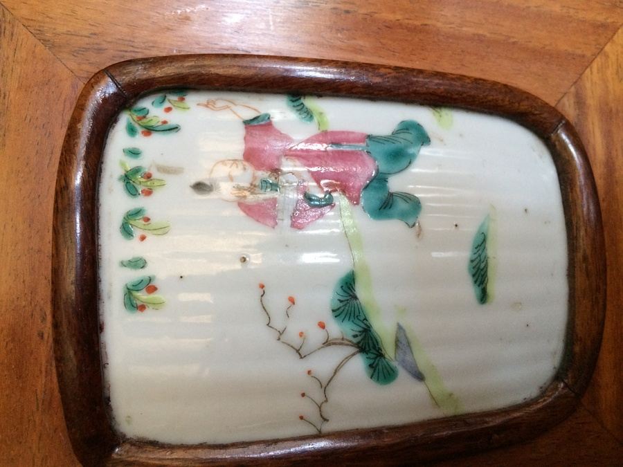Framed Asian Hand Painted Porcelain [Photo 2]