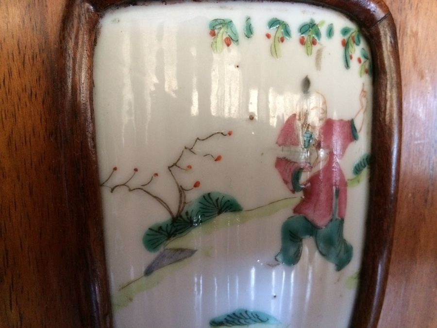 Framed Asian Hand Painted Porcelain [Photo 3]