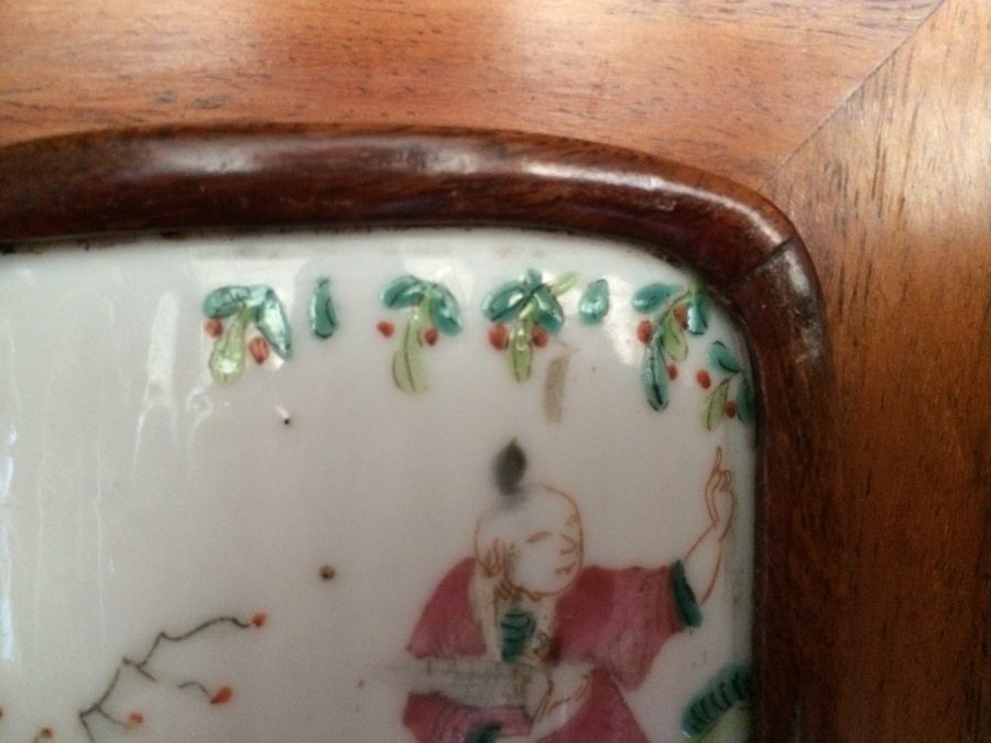 Framed Asian Hand Painted Porcelain [Photo 5]