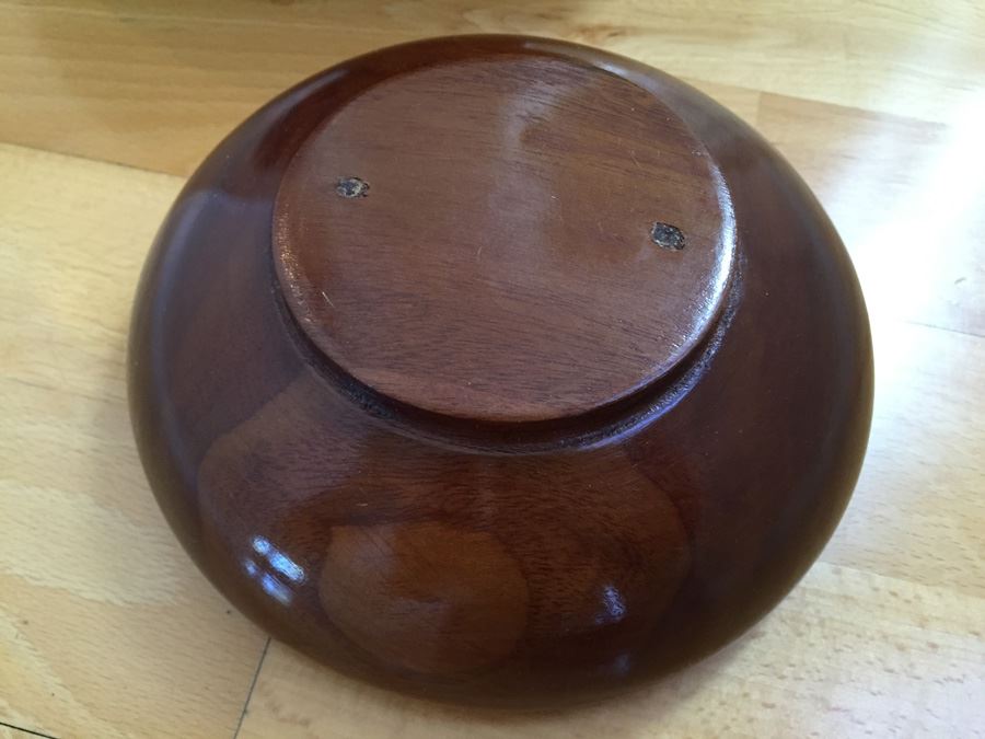 Beautiful Vintage Monkey Pod Salad Bowl Set [Photo 6]
