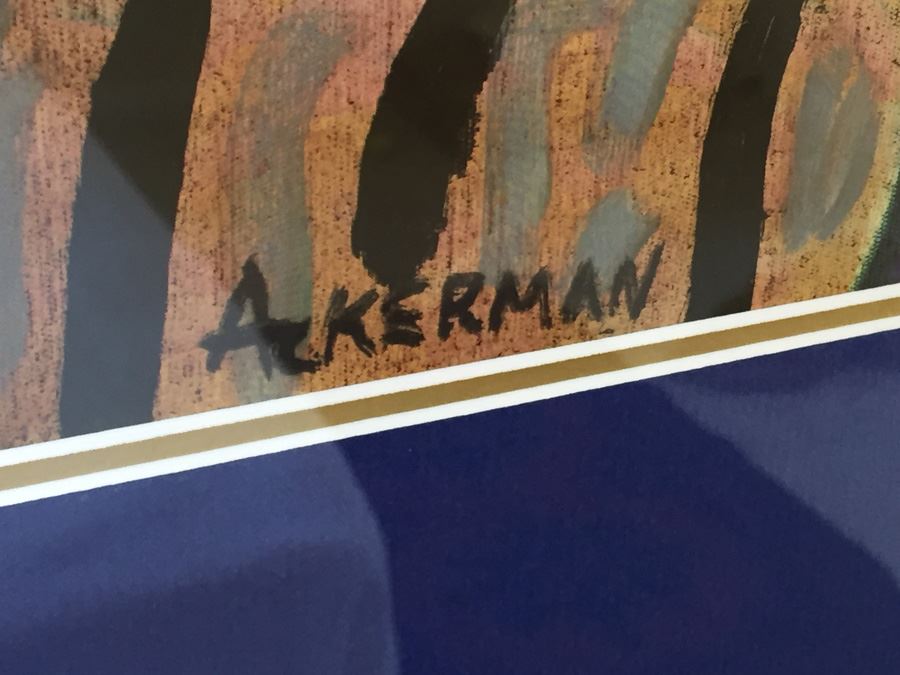 Nicely Framed Hand Signed Ackerman Artist Proof Print Modern Impressionistic Style [Photo 8]