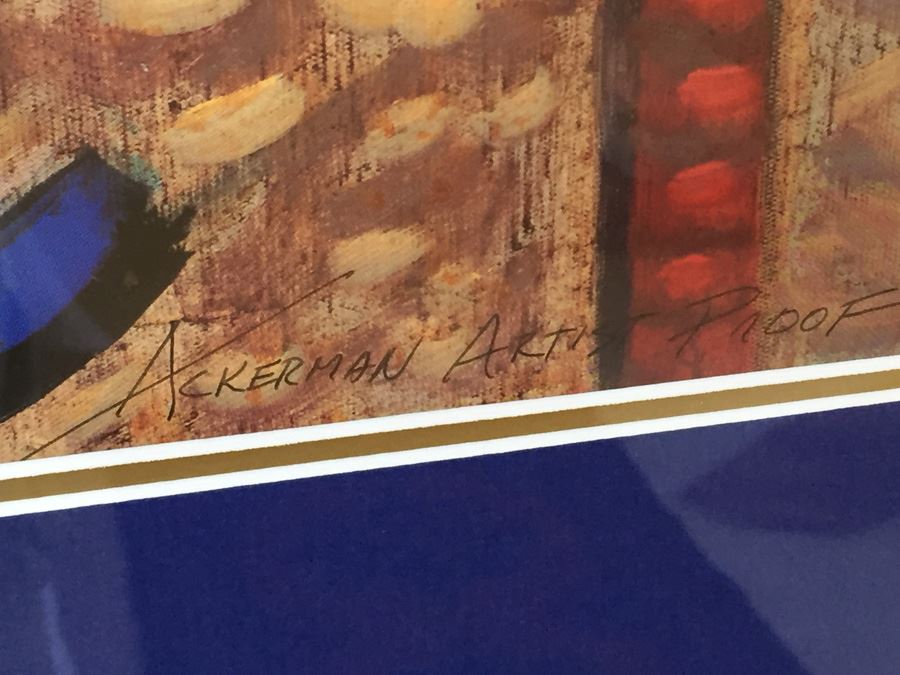 Nicely Framed Hand Signed Ackerman Artist Proof Print Modern Impressionistic Style [Photo 3]