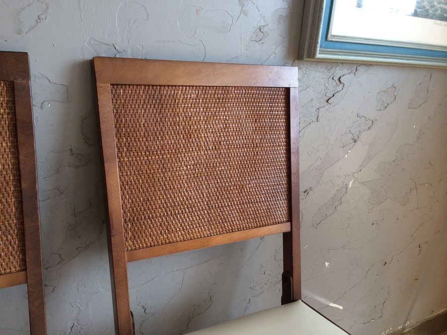 Mid-Century Folding Chairs with Cane Back [Photo 3]
