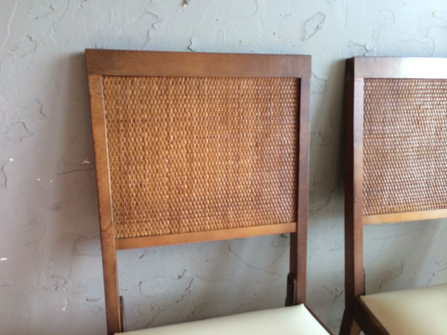 Mid-Century Folding Chairs with Cane Back [Photo 2]