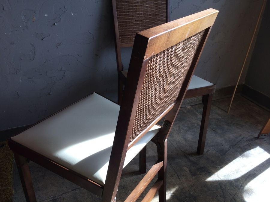 Mid-Century Folding Chairs with Cane Back [Photo 6]
